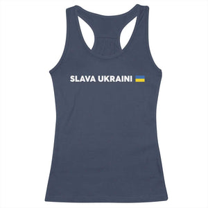 Slava Ukraini Ukraine Flag Racerback Tank Top Ukrainian Pride TS10 Navy Print Your Wear