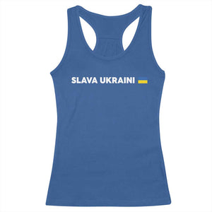 Slava Ukraini Ukraine Flag Racerback Tank Top Ukrainian Pride TS10 Royal Blue Print Your Wear