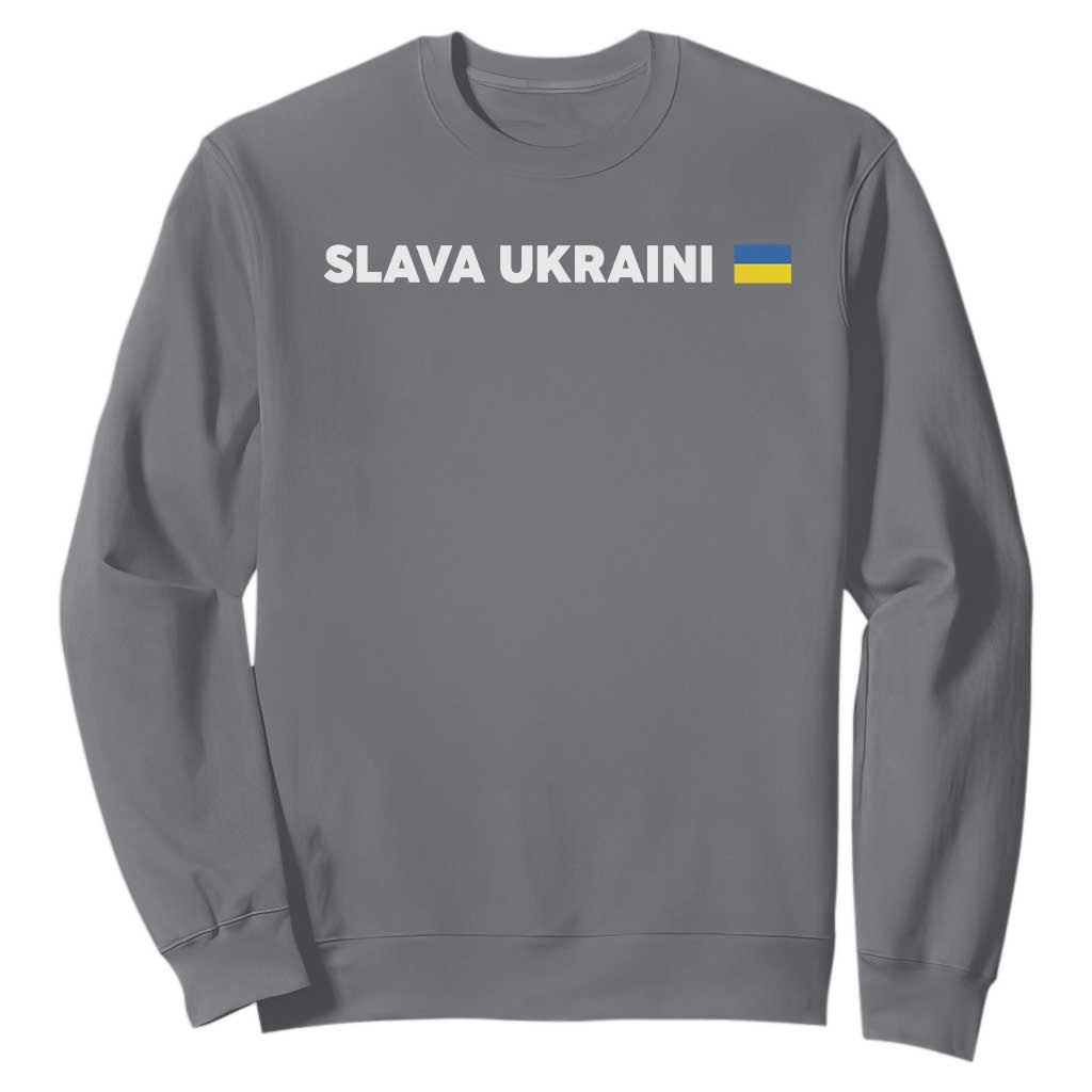 Slava Ukraini Ukraine Flag Sweatshirt Ukrainian Pride TS10 Charcoal Print Your Wear