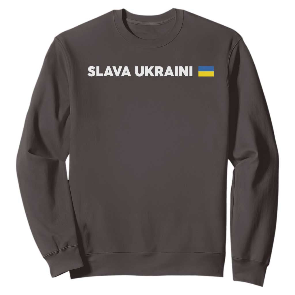 Slava Ukraini Ukraine Flag Sweatshirt Ukrainian Pride TS10 Dark Chocolate Print Your Wear