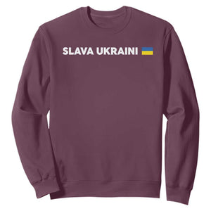 Slava Ukraini Ukraine Flag Sweatshirt Ukrainian Pride TS10 Maroon Print Your Wear