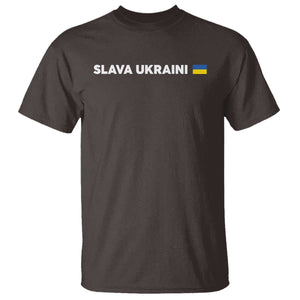 Slava Ukraini Ukraine Flag T Shirt Ukrainian Pride TS10 Dark Chocolate Print Your Wear