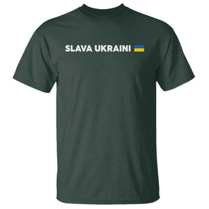 Slava Ukraini Ukraine Flag T Shirt Ukrainian Pride TS10 Dark Forest Green Print Your Wear