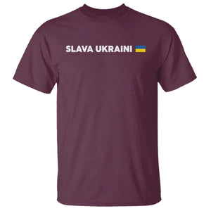 Slava Ukraini Ukraine Flag T Shirt Ukrainian Pride TS10 Maroon Print Your Wear