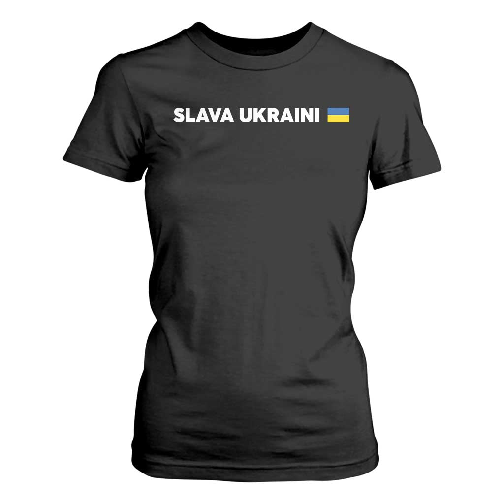 Slava Ukraini Ukraine Flag T Shirt For Women Ukrainian Pride TS10 Black Print Your Wear