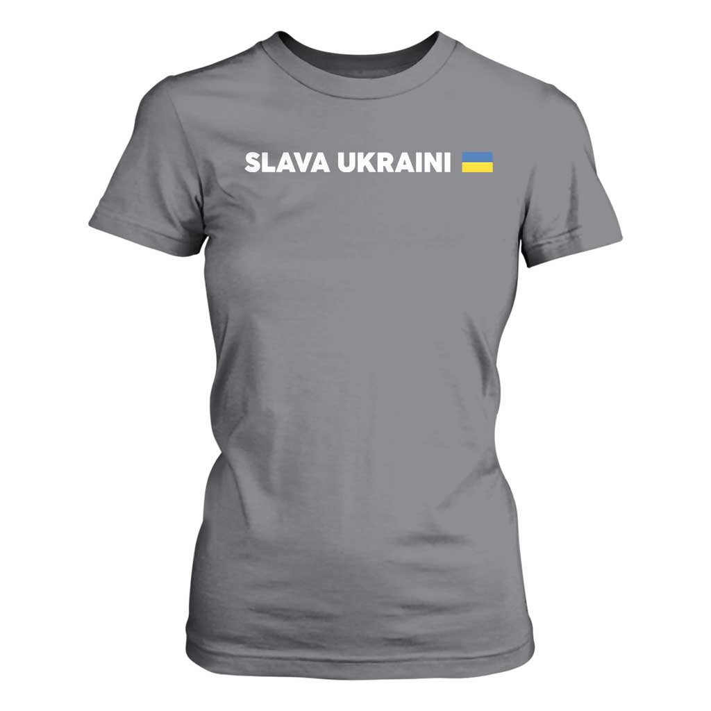 Slava Ukraini Ukraine Flag T Shirt For Women Ukrainian Pride TS10 Charcoal Print Your Wear
