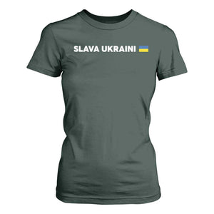 Slava Ukraini Ukraine Flag T Shirt For Women Ukrainian Pride TS10 Dark Forest Green Print Your Wear