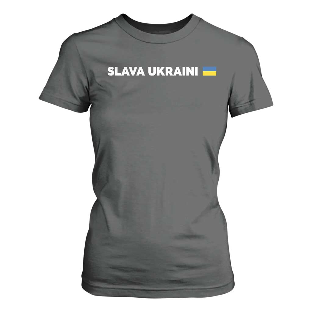 Slava Ukraini Ukraine Flag T Shirt For Women Ukrainian Pride TS10 Dark Heather Print Your Wear