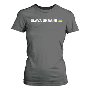 Slava Ukraini Ukraine Flag T Shirt For Women Ukrainian Pride TS10 Dark Heather Print Your Wear