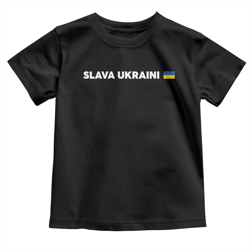 Slava Ukraini Ukraine Flag Toddler T Shirt Ukrainian Pride TS10 Black Print Your Wear