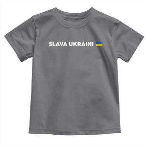 Slava Ukraini Ukraine Flag Toddler T Shirt Ukrainian Pride TS10 Charcoal Print Your Wear