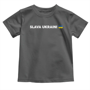 Slava Ukraini Ukraine Flag Toddler T Shirt Ukrainian Pride TS10 Dark Heather Print Your Wear