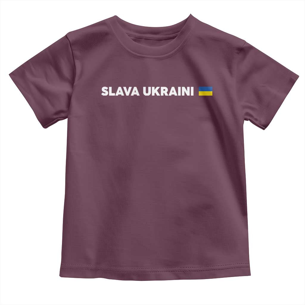 Slava Ukraini Ukraine Flag Toddler T Shirt Ukrainian Pride TS10 Maroon Print Your Wear