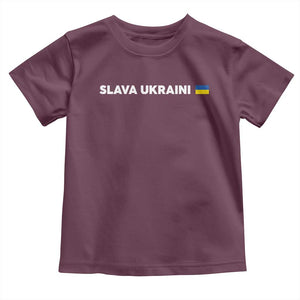 Slava Ukraini Ukraine Flag Toddler T Shirt Ukrainian Pride TS10 Maroon Print Your Wear