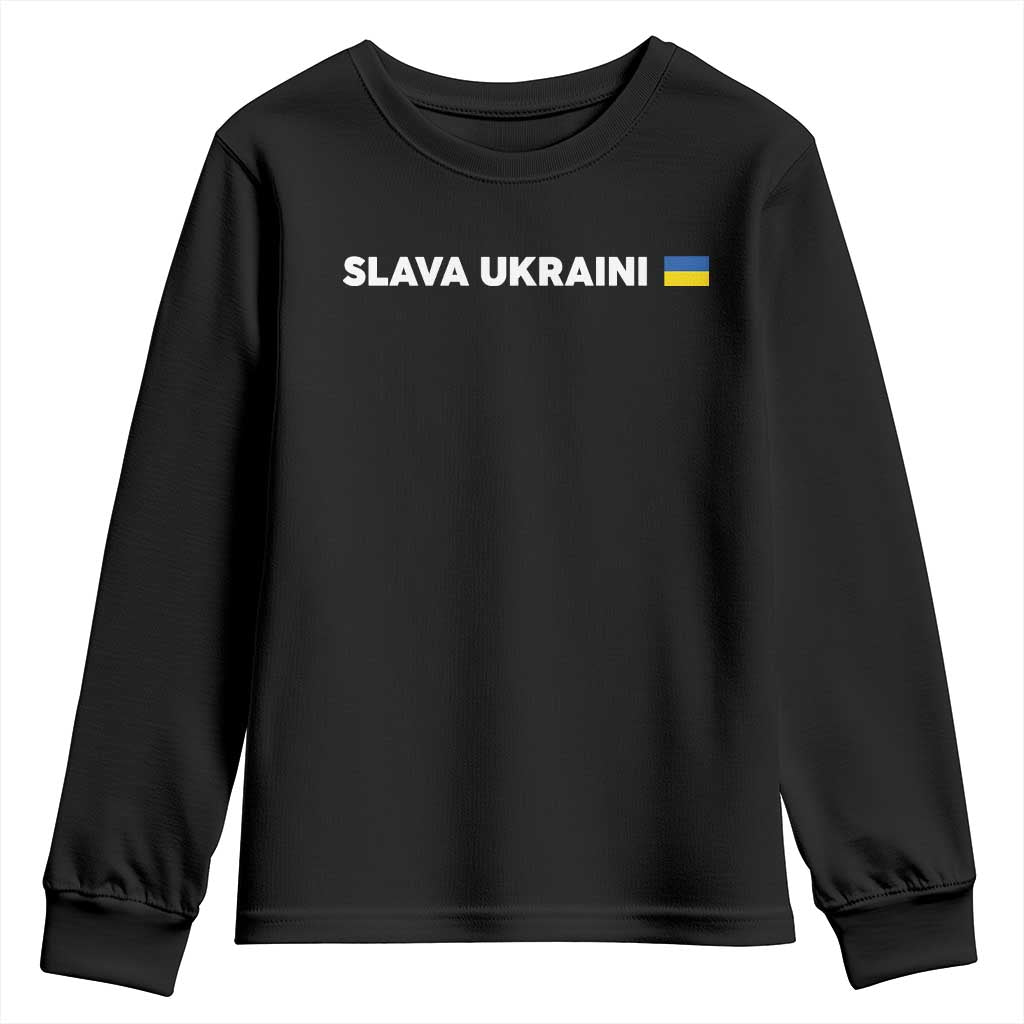 Slava Ukraini Ukraine Flag Youth Sweatshirt Ukrainian Pride TS10 Black Print Your Wear