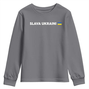 Slava Ukraini Ukraine Flag Youth Sweatshirt Ukrainian Pride TS10 Charcoal Print Your Wear