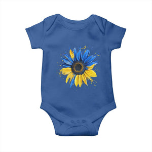 Sunflower Ukraine Flag Baby Onesie Patriot Patriotic Ukraine Ukrainian National Flag TS10 Royal Blue Print Your Wear