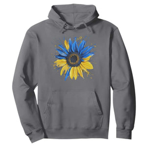 Sunflower Ukraine Flag Hoodie Patriot Patriotic Ukraine Ukrainian National Flag TS10 Charcoal Print Your Wear