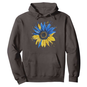 Sunflower Ukraine Flag Hoodie Patriot Patriotic Ukraine Ukrainian National Flag TS10 Dark Chocolate Print Your Wear