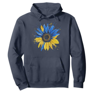 Sunflower Ukraine Flag Hoodie Patriot Patriotic Ukraine Ukrainian National Flag TS10 Navy Print Your Wear