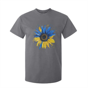 Sunflower Ukraine Flag T Shirt For Kid Patriot Patriotic Ukraine Ukrainian National Flag TS10 Charcoal Print Your Wear