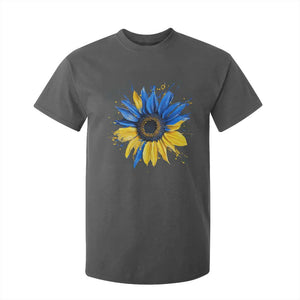 Sunflower Ukraine Flag T Shirt For Kid Patriot Patriotic Ukraine Ukrainian National Flag TS10 Dark Heather Print Your Wear