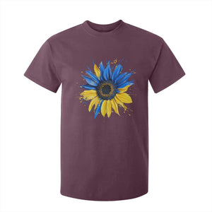 Sunflower Ukraine Flag T Shirt For Kid Patriot Patriotic Ukraine Ukrainian National Flag TS10 Maroon Print Your Wear