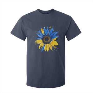 Sunflower Ukraine Flag T Shirt For Kid Patriot Patriotic Ukraine Ukrainian National Flag TS10 Navy Print Your Wear