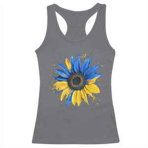 Sunflower Ukraine Flag Racerback Tank Top Patriot Patriotic Ukraine Ukrainian National Flag TS10 Charcoal Print Your Wear