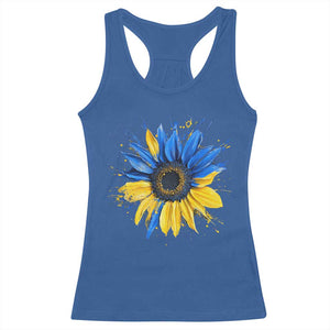 Sunflower Ukraine Flag Racerback Tank Top Patriot Patriotic Ukraine Ukrainian National Flag TS10 Royal Blue Print Your Wear