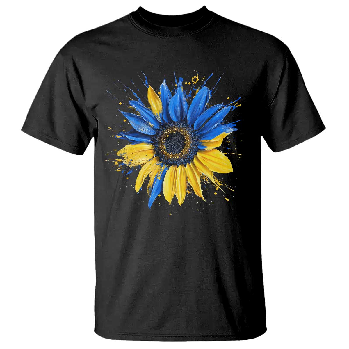 Sunflower Ukraine Flag T Shirt Patriot Patriotic Ukraine Ukrainian National Flag TS10 Black Print Your Wear