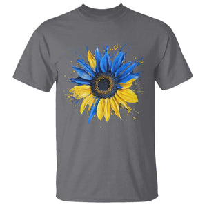 Sunflower Ukraine Flag T Shirt Patriot Patriotic Ukraine Ukrainian National Flag TS10 Charcoal Print Your Wear