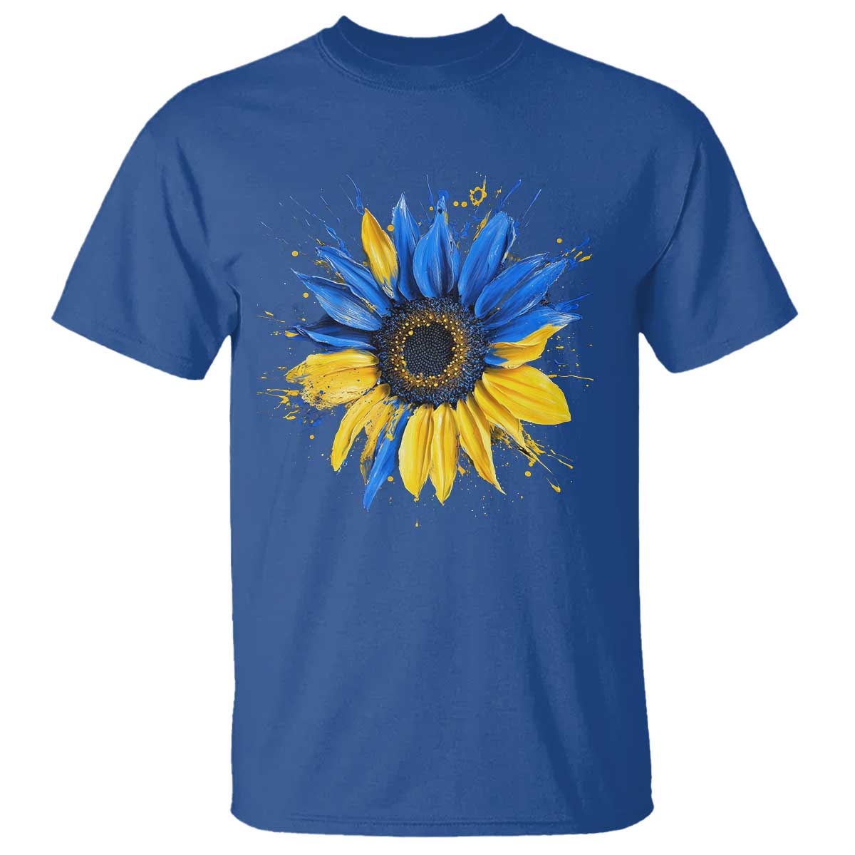 Sunflower Ukraine Flag T Shirt Patriot Patriotic Ukraine Ukrainian National Flag TS10 Royal Blue Print Your Wear