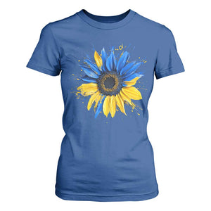 Sunflower Ukraine Flag T Shirt For Women Patriot Patriotic Ukraine Ukrainian National Flag TS10 Royal Blue Print Your Wear
