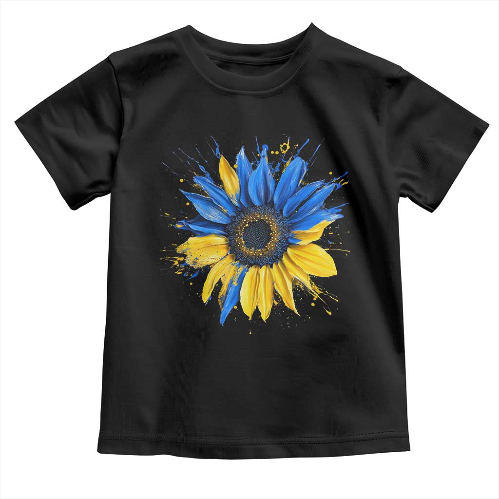Sunflower Ukraine Flag Toddler T Shirt Patriot Patriotic Ukraine Ukrainian National Flag TS10 Black Print Your Wear