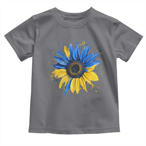 Sunflower Ukraine Flag Toddler T Shirt Patriot Patriotic Ukraine Ukrainian National Flag TS10 Charcoal Print Your Wear