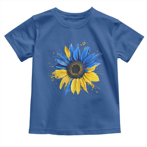 Sunflower Ukraine Flag Toddler T Shirt Patriot Patriotic Ukraine Ukrainian National Flag TS10 Royal Blue Print Your Wear