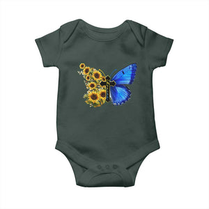 Sunflower Butterfly Ukraine Flag Baby Onesie TS10 Print Your Wear