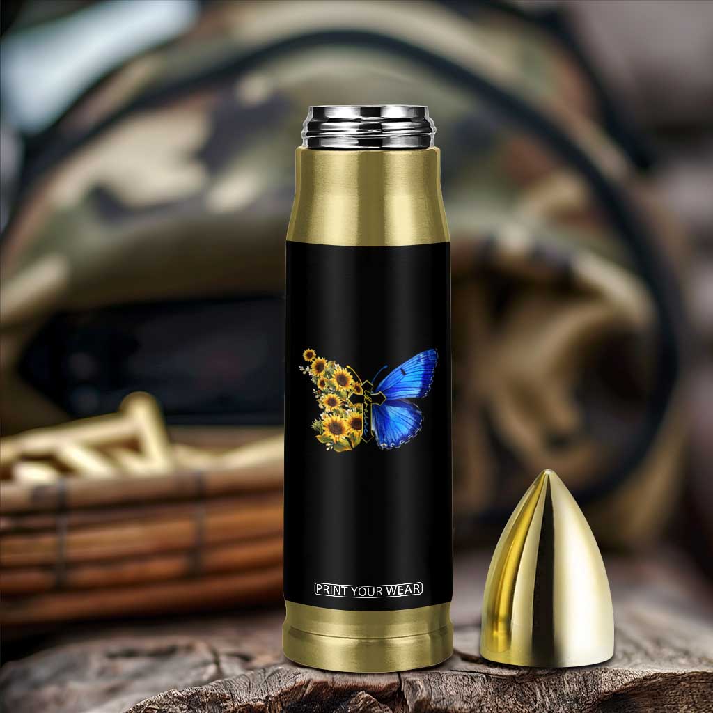 Sunflower Butterfly Ukraine Flag Bullet Tumbler TS10 Print Your Wear