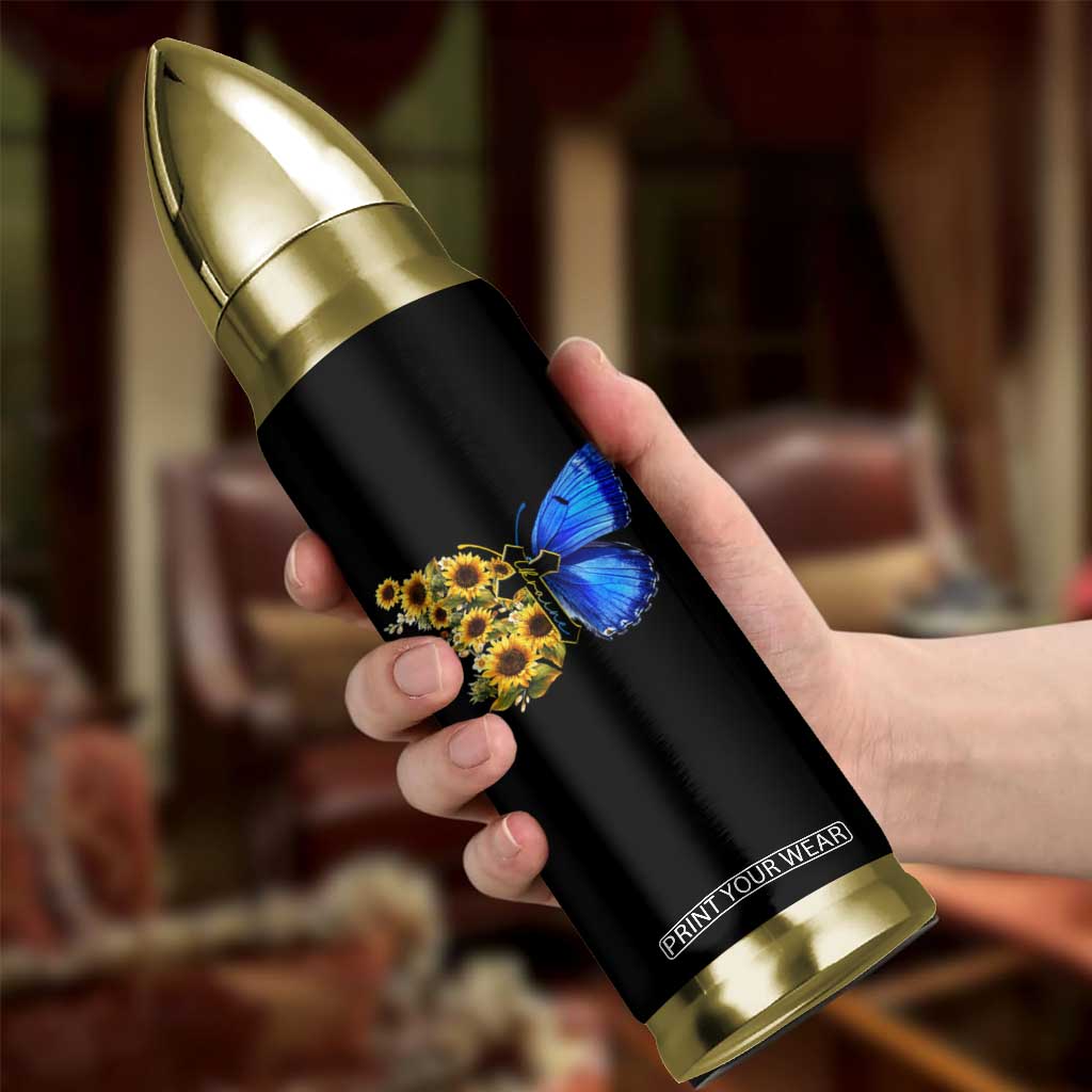 Sunflower Butterfly Ukraine Flag Bullet Tumbler TS10 Print Your Wear