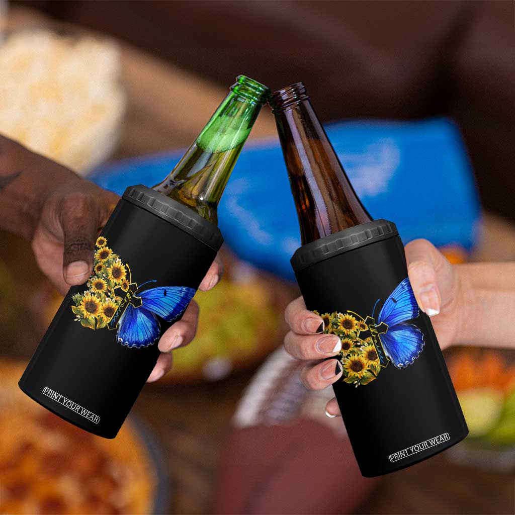 Sunflower Butterfly Ukraine Flag 4 in 1 Can Cooler Tumbler TS10 Print Your Wear