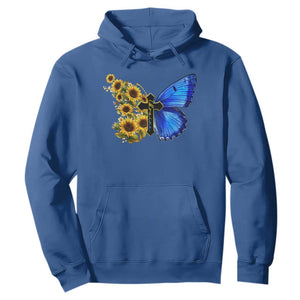Sunflower Butterfly Ukraine Flag Hoodie TS10 Royal Blue Print Your Wear