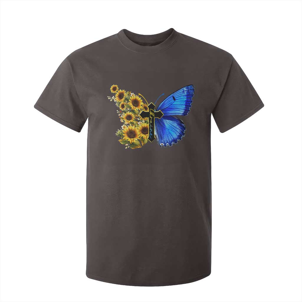 Sunflower Butterfly Ukraine Flag T Shirt For Kid TS10 Dark Chocolate Print Your Wear