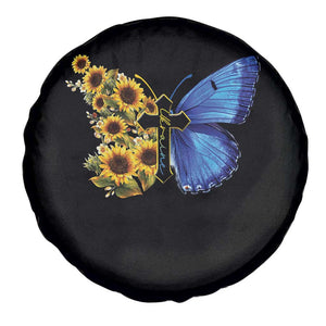 Sunflower Butterfly Ukraine Flag Spare Tire Cover TS10 Print Your Wear