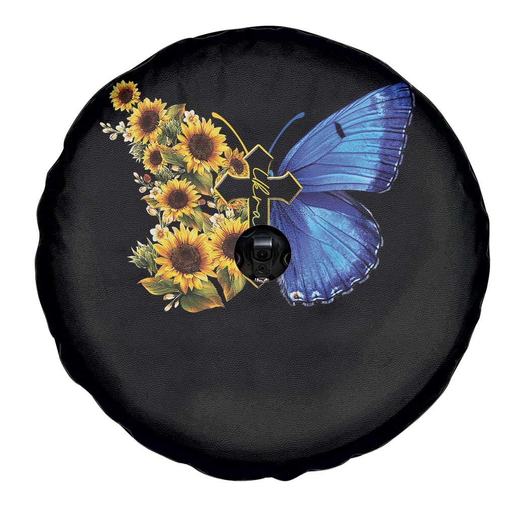 Sunflower Butterfly Ukraine Flag Spare Tire Cover TS10 Print Your Wear