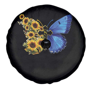 Sunflower Butterfly Ukraine Flag Spare Tire Cover TS10 Print Your Wear