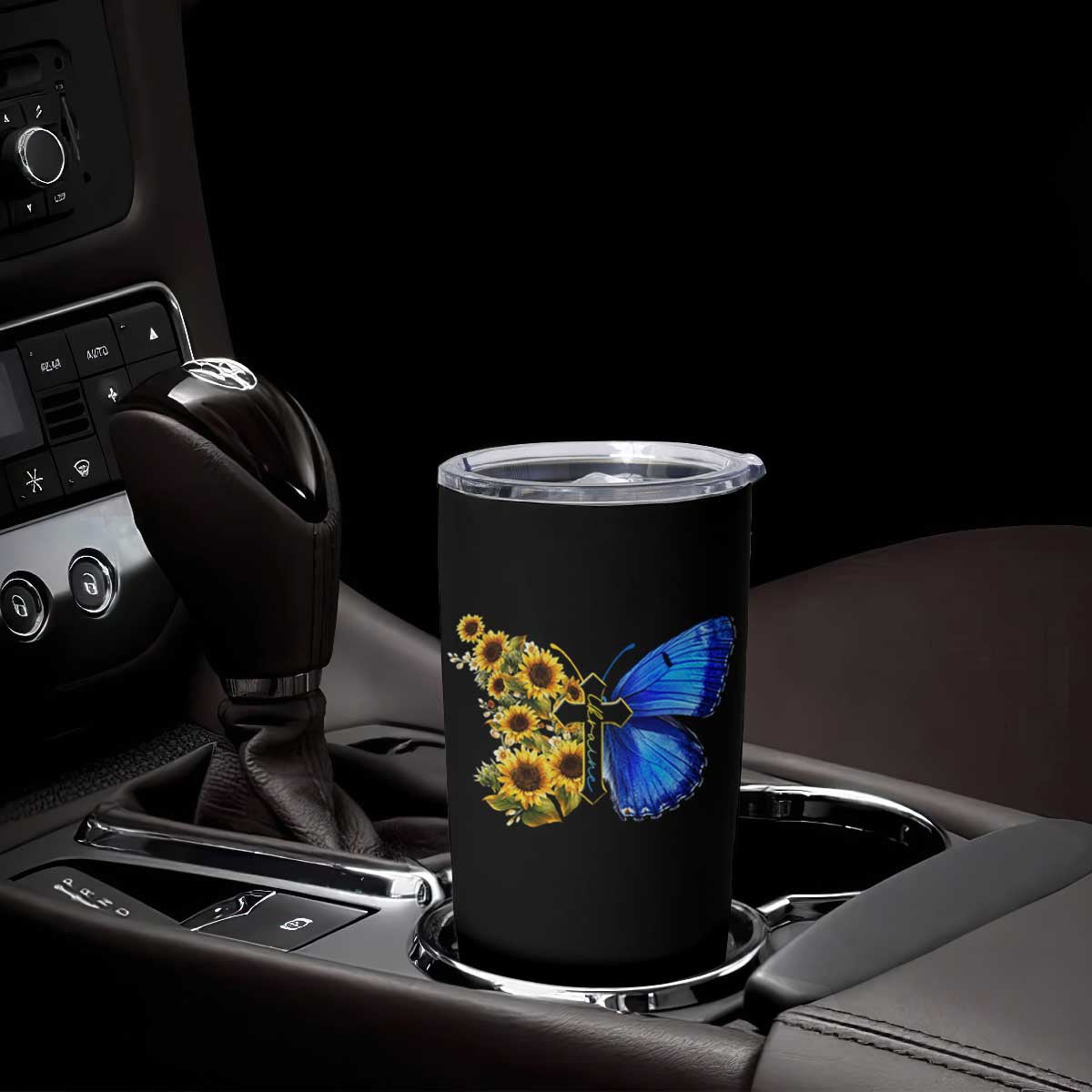 Sunflower Butterfly Ukraine Flag Tumbler Cup TS10 Print Your Wear