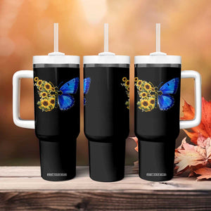 Sunflower Butterfly Ukraine Flag Tumbler With Handle TS10 Print Your Wear