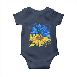 Ukraine Sunflower Ukrainian Flag Baby Onesie TS10 Navy Print Your Wear