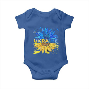 Ukraine Sunflower Ukrainian Flag Baby Onesie TS10 Royal Blue Print Your Wear